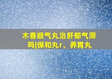 木香顺气丸治肝郁气滞吗|保和丸r、养胃丸